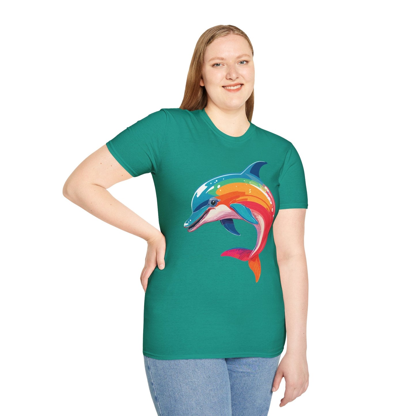 Dolphin Shirt For Unisex 100 Percent Ring Spun Cotton Gildan Softstyle 64000 Short Sleeve Tee