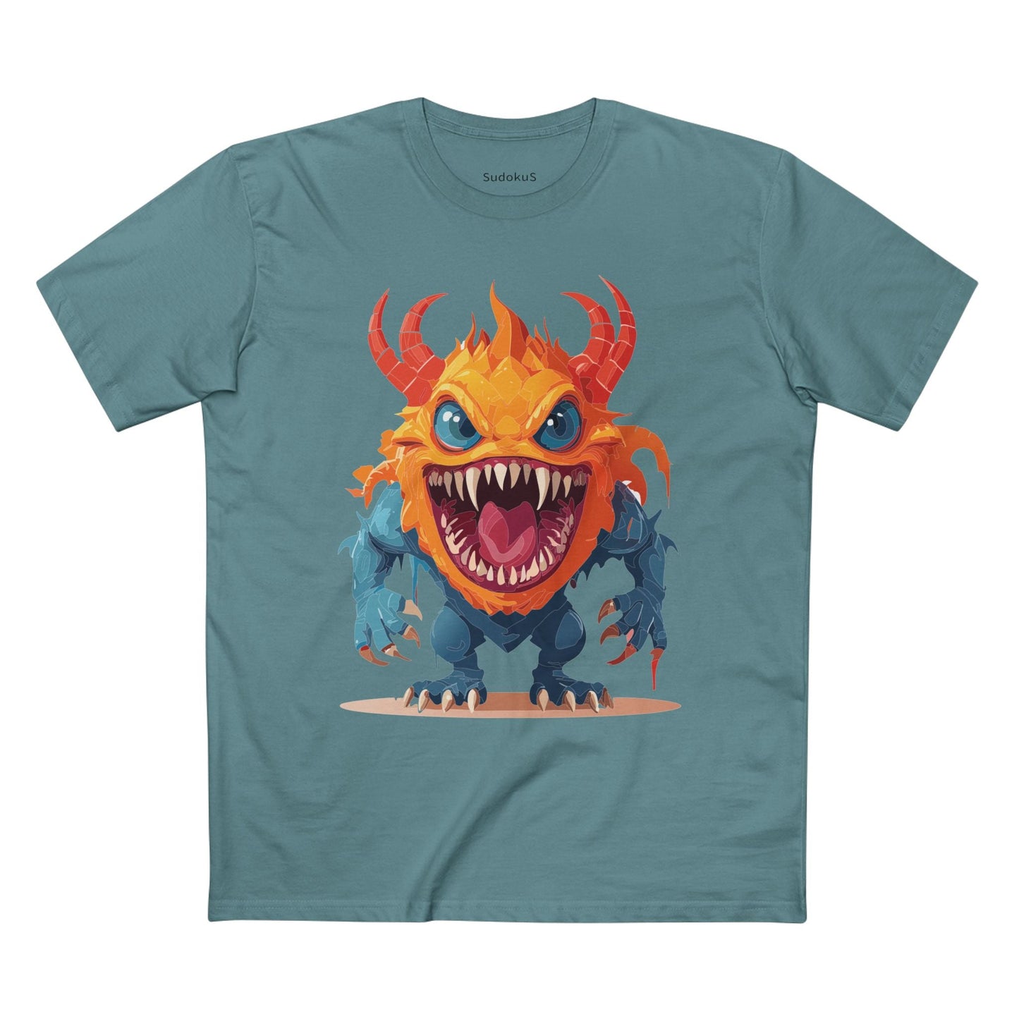 Cartoon Monsters Graphic Unisex 100 Cotton Staple Tee 26