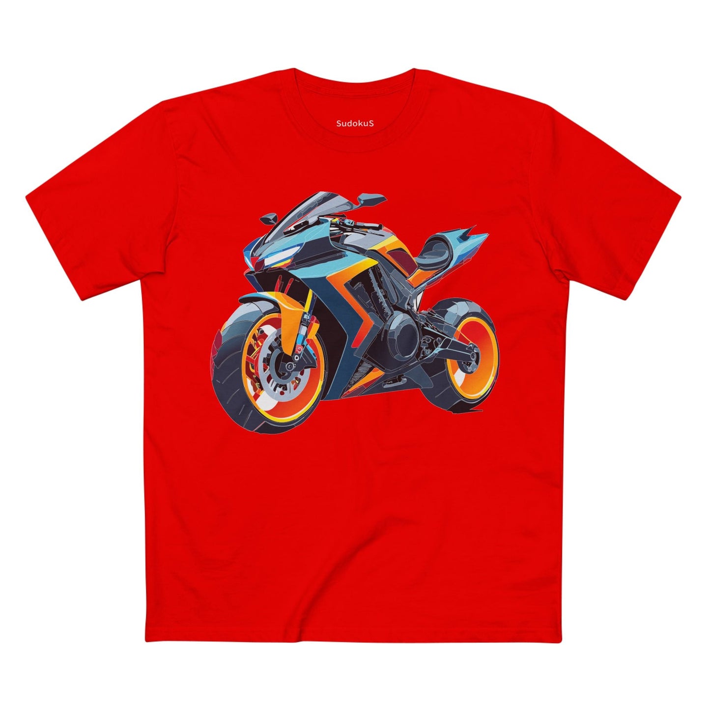 Moto Bike Graphic Unisex 100 Cotton Staple Tee 26