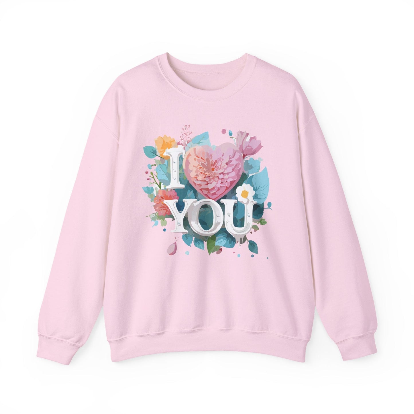 Floral Love Sweatshirt Unisex Valentines Day Gift 50 50 Cotton Polyester Crewneck