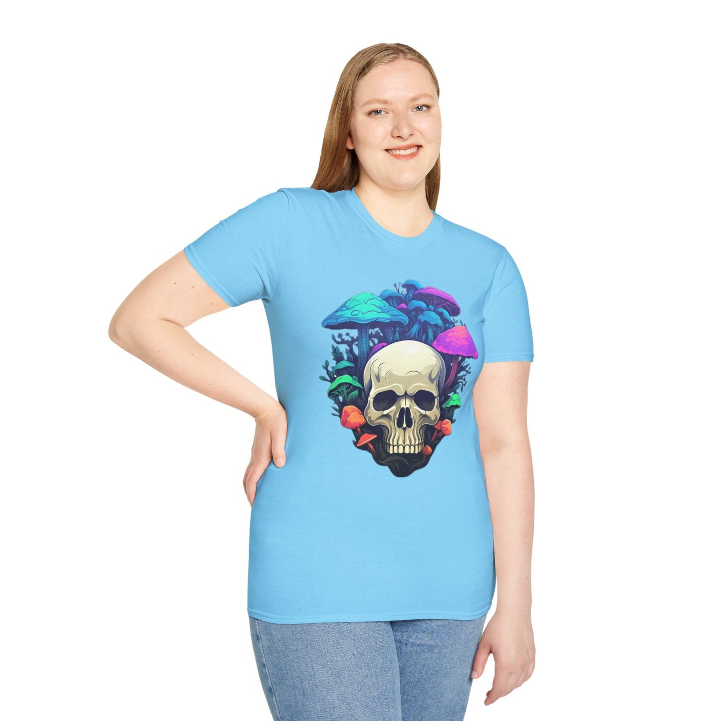 Skull Graphic Unisex Cotton T-shirt with Skeleton Artwork Design 3