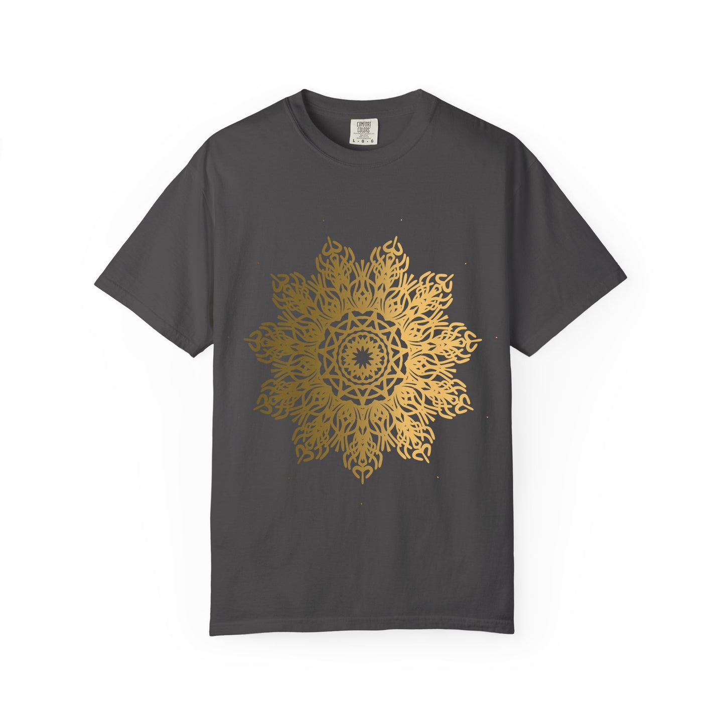 Unisex Garment Dyed Cotton T-Shirt with Mandala Graphic Design