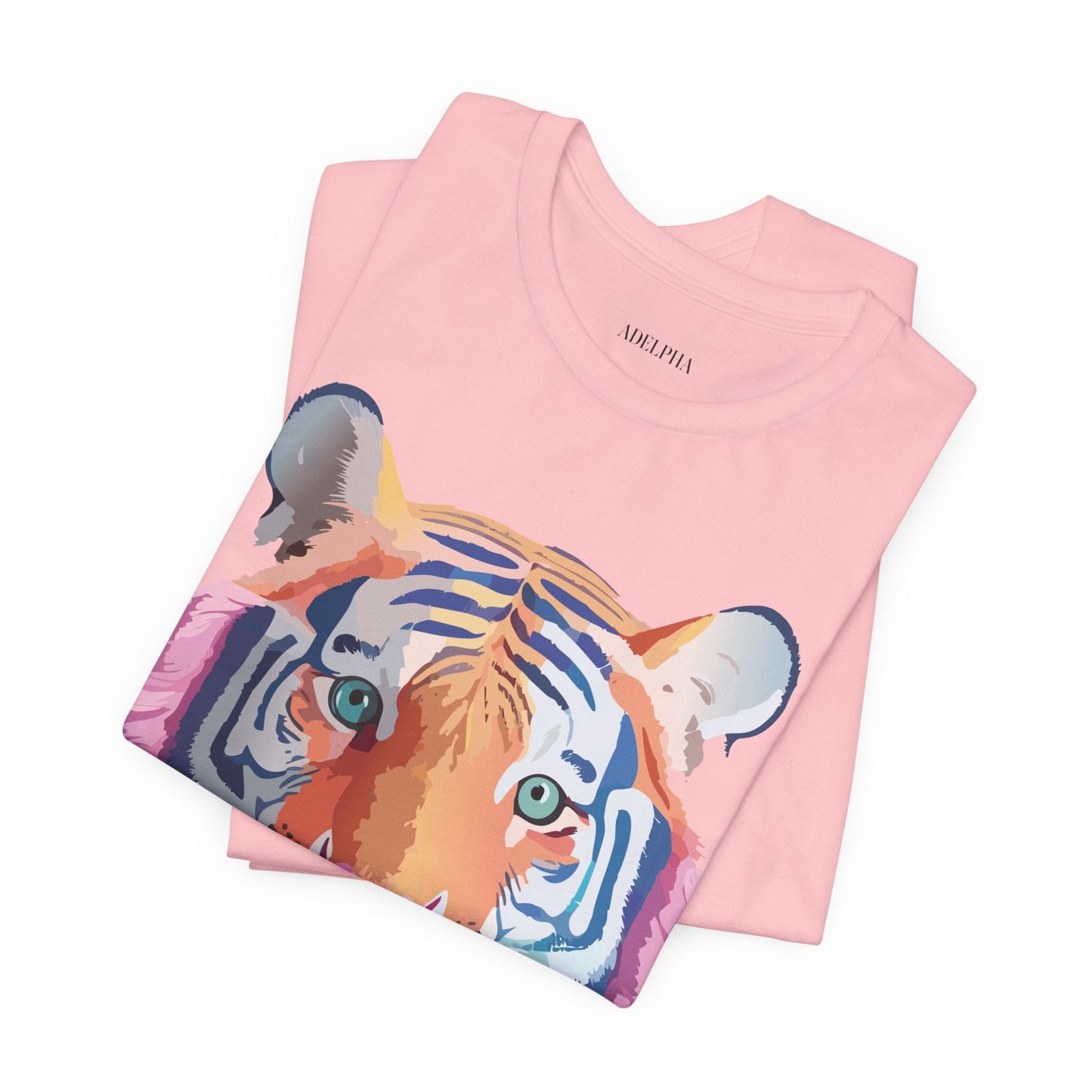 Tiger Shirt Graphic Tee Unisex Jersey Short Sleeve Art Design By Adelpha Vintage Inspired Artwork