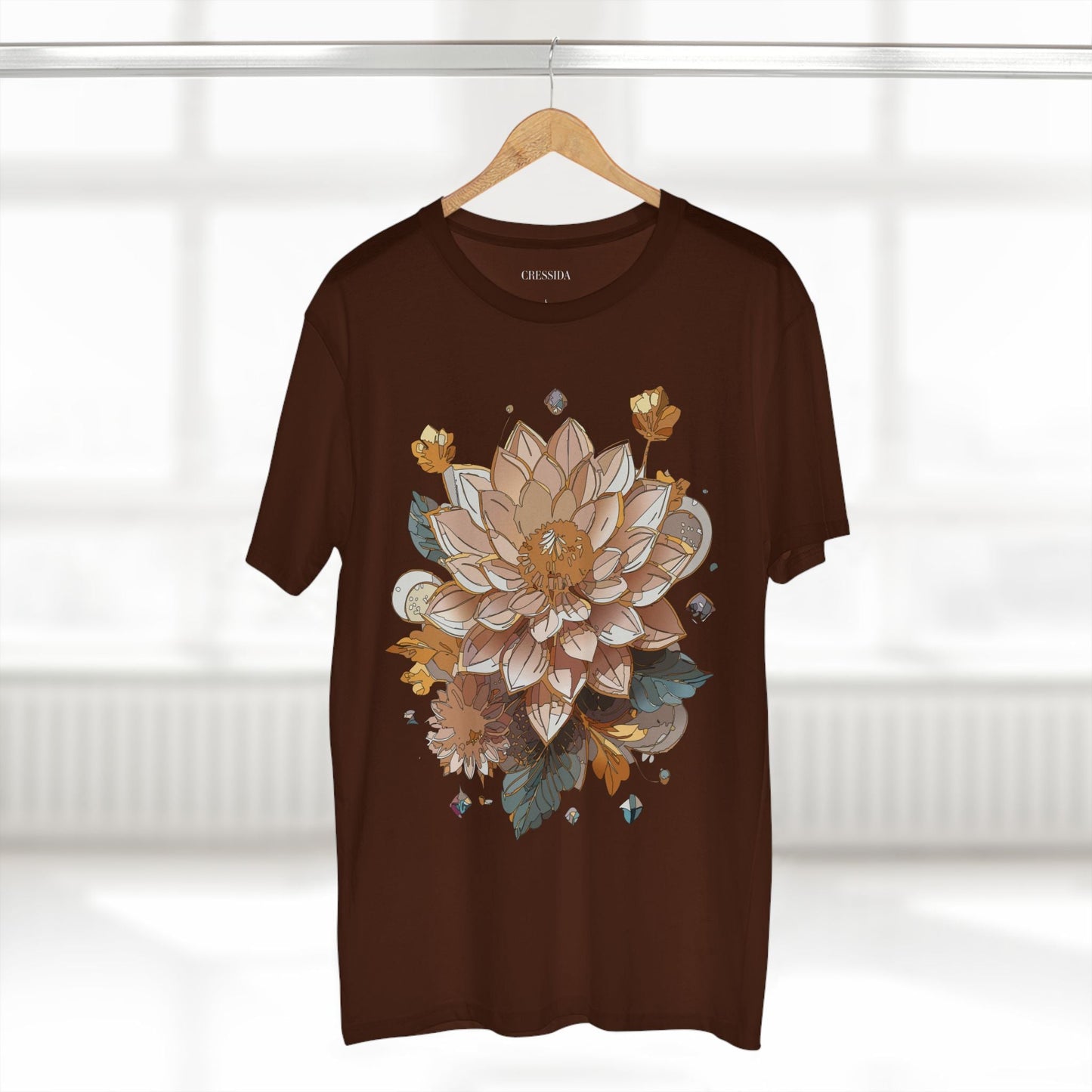 Floral Graphic T-Shirt Unisex 100 Cotton Art Design with Antique Flowers Tee 9