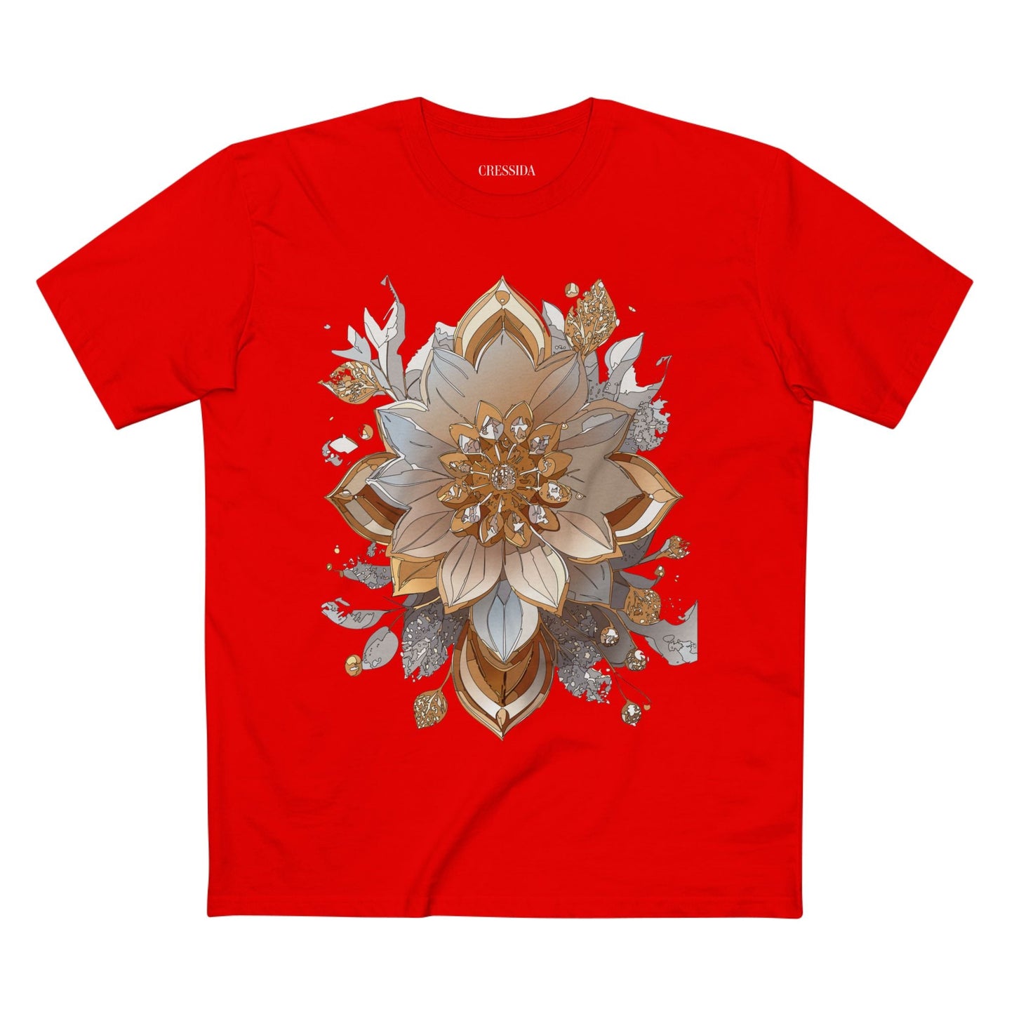 Floral Graphic T-Shirt Unisex 100 Cotton Art Design with Antique Flowers Tee 2
