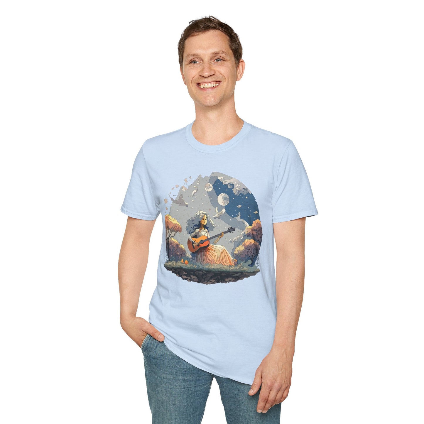Womens Graphic T Shirt Art Design Tee Unisex Softstyle Cotton Shirt Everyday Comfort Durable Wear