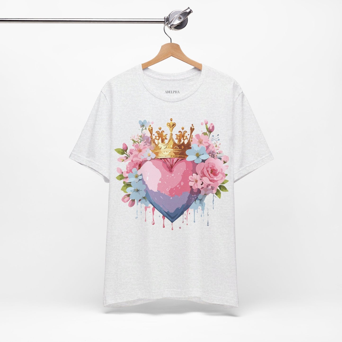 Valentine Day Graphic Unisex 100 Cotton Vintage Artwork with Love and Flower Design Tee 19