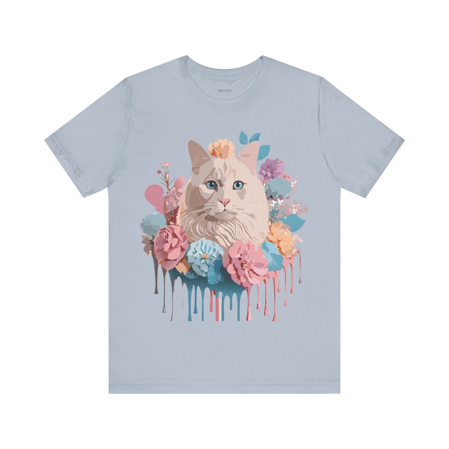 Cat Graphic Tee Unisex Short Sleeve Shirt With Vintage Art Adelpha