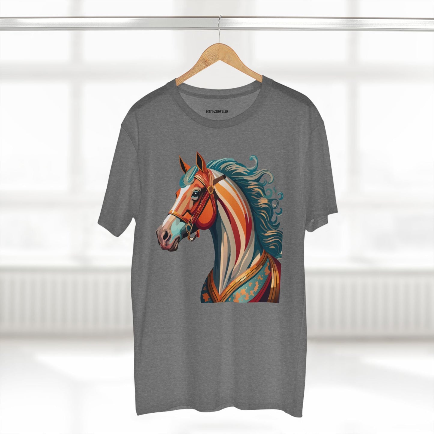 Horse Animal Shirt Unisex Premium Cotton Tee With Original Art Design From Retro2Nova Soft Breathable Art Collection