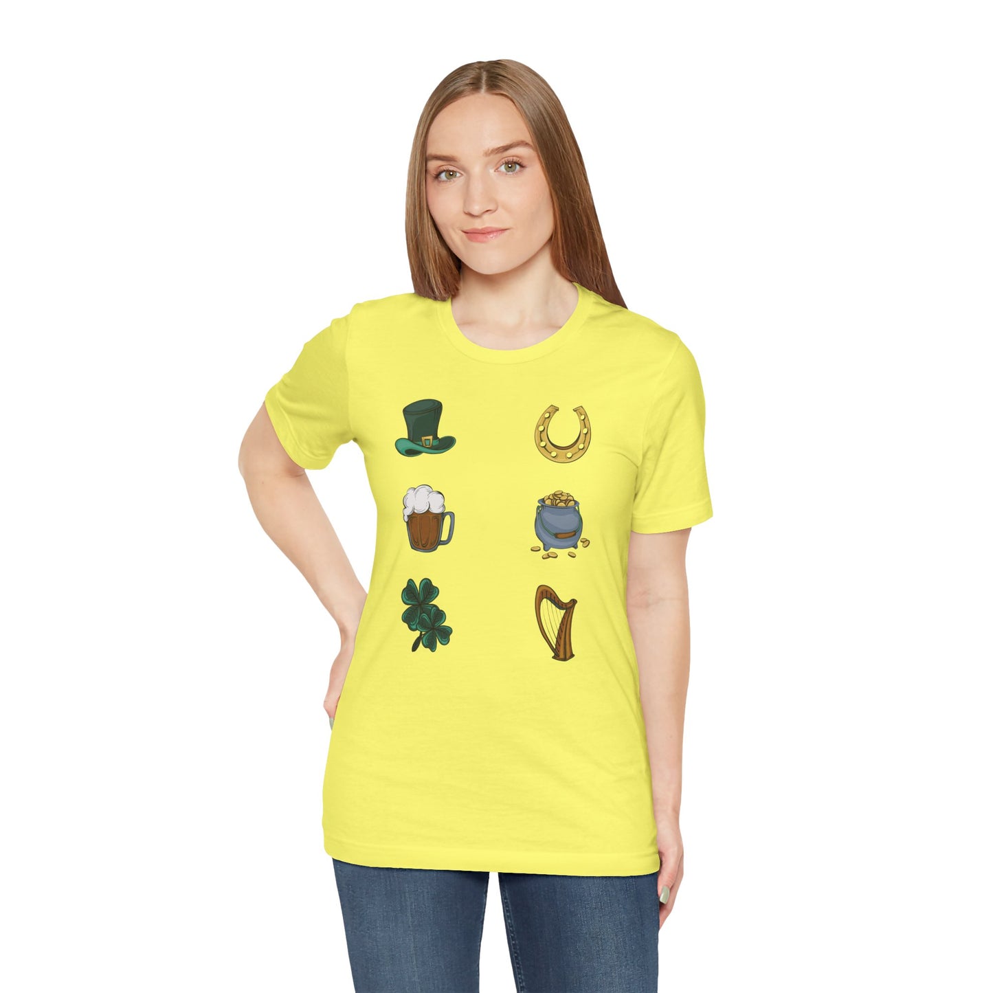 Unisex Cotton Tee Shirt with Lucky Prints