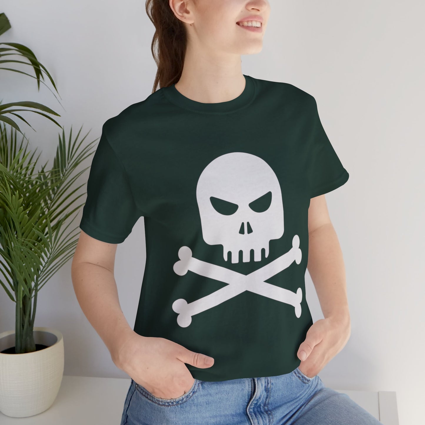 Unisex Cotton Tee Shirt with Skull