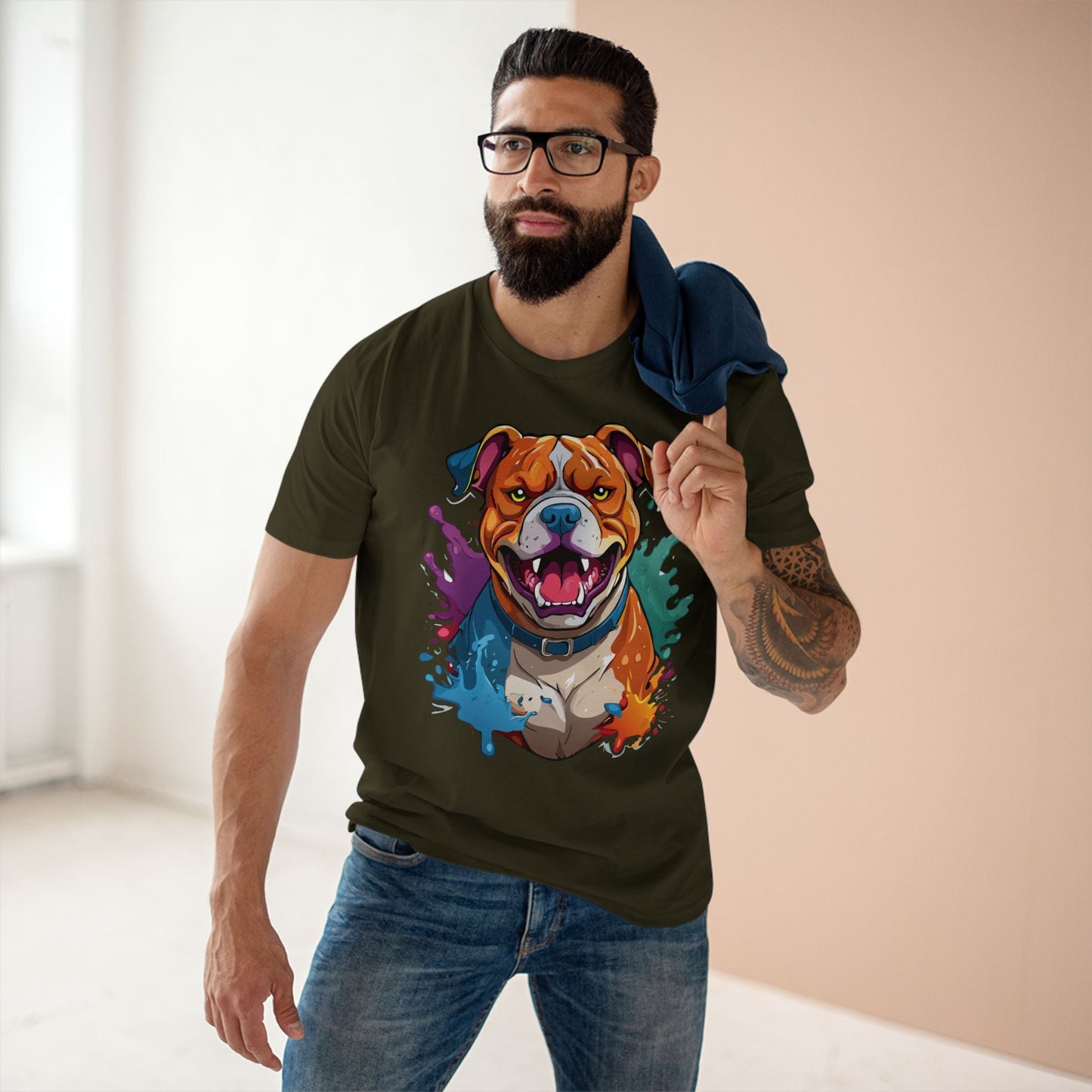 Dog Graphic Unisex 100 Cotton Staple Tee with Animal Design Artwork 34