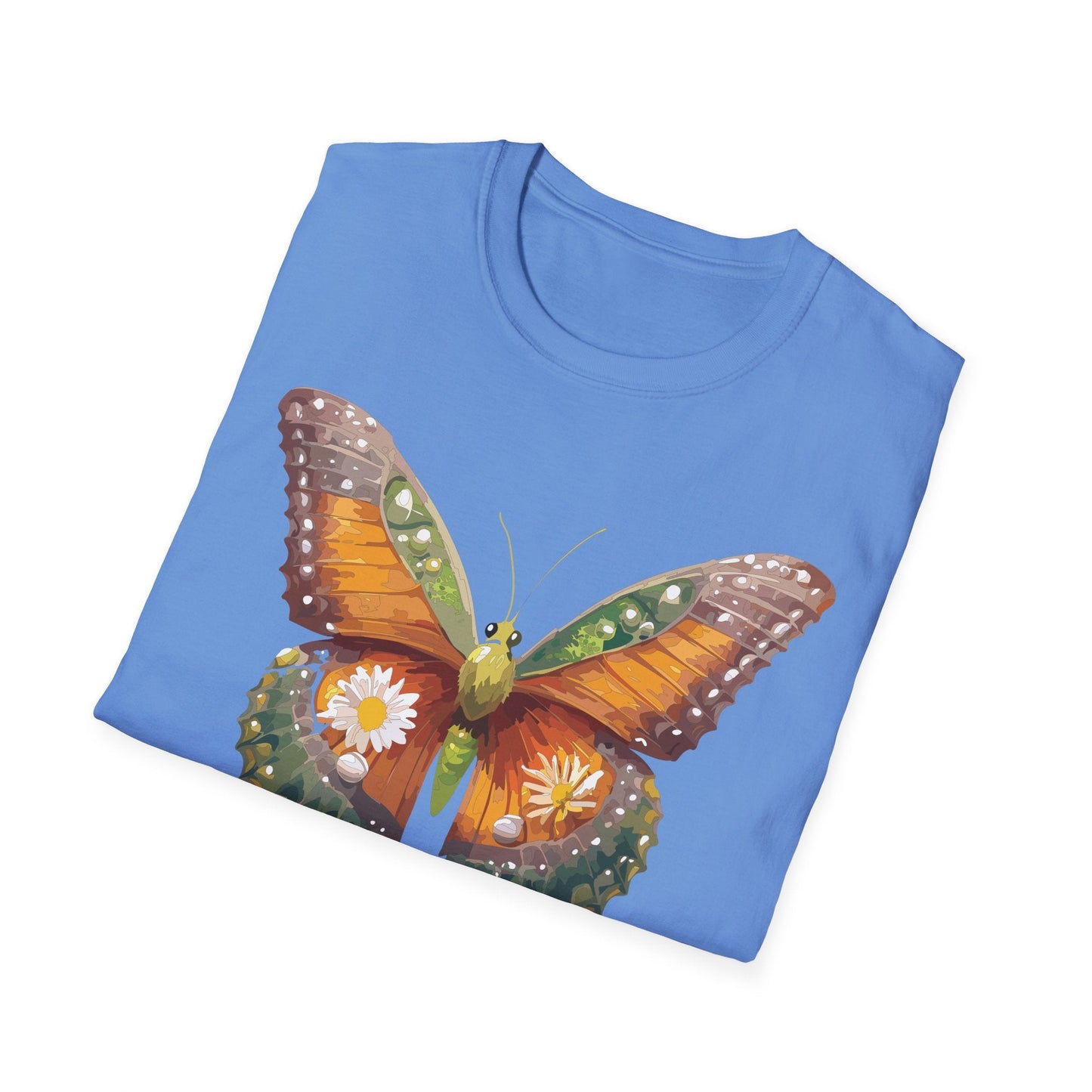 Butterfly T Shirt Unisex Monarch Shirt Gildan Softstyle 64000 100 Percent Ring Spun Cotton