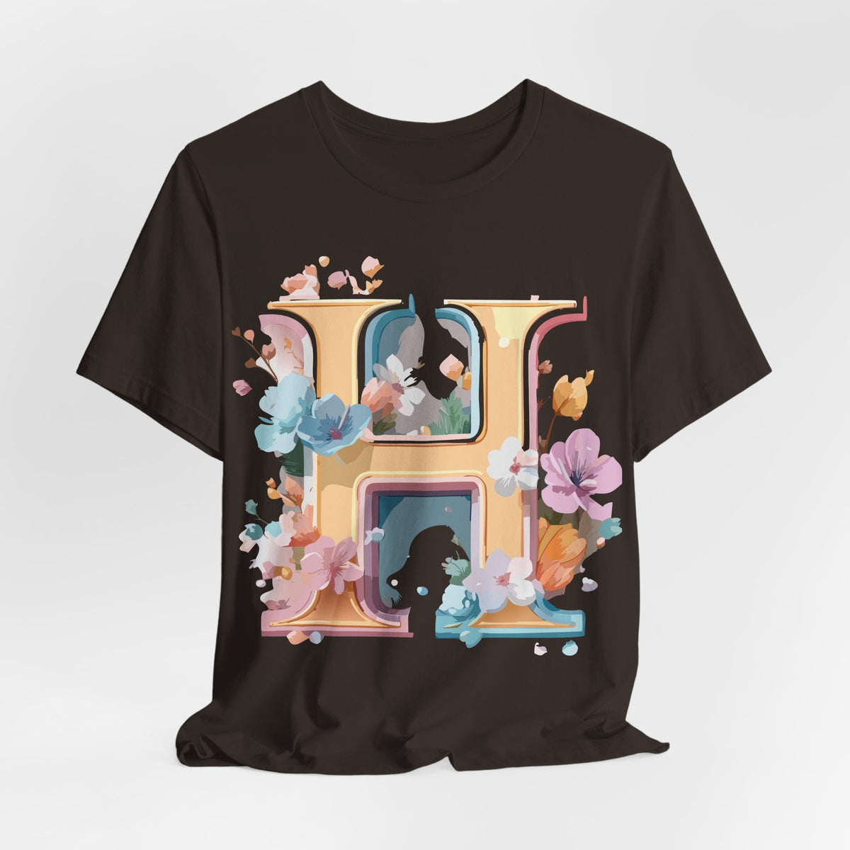 Letter H Graphic Unisex Cotton Bella+Canvas Tee with Art Letter Design