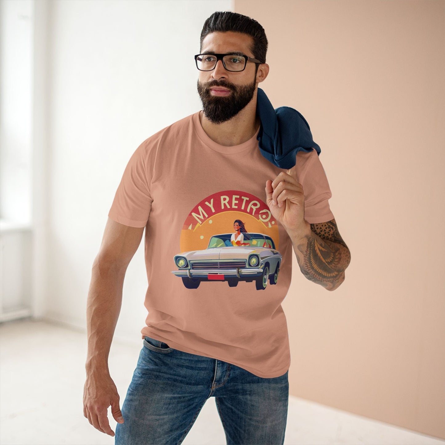 Retro Car Shirts Vintage Car RC-26 Unisex Premium Cotton Tee With Original Art Design