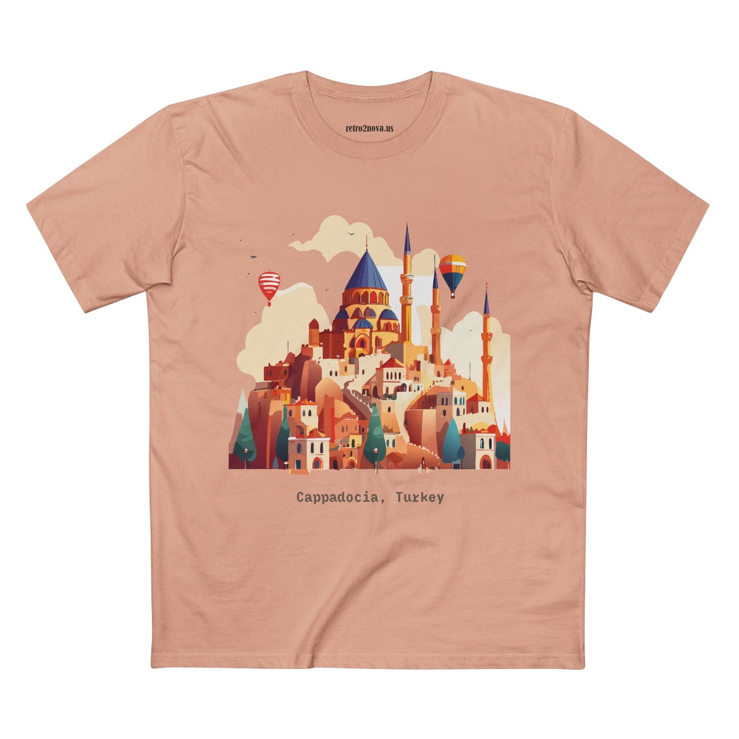 Travel Shirt Cappadocia Unisex Premium Cotton Tee With Original Art Design TT5 Art Collection