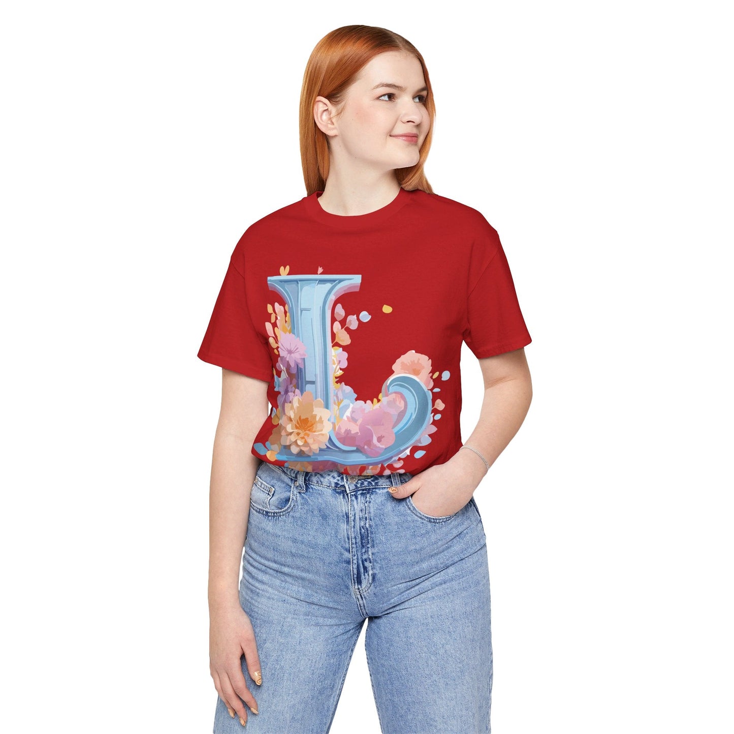 Unisex Letter L Graphic Tee Vintage Inspired Artwork Adelpha Short Sleeve Shirt Premium