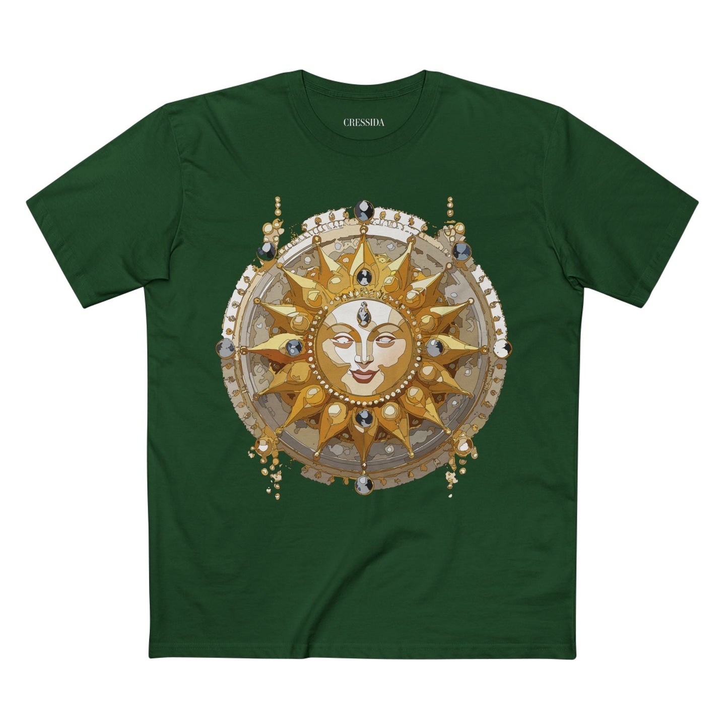 Gold Sun Graphic Unisex 100 Cotton T-Shirt with Golden Art Design 9