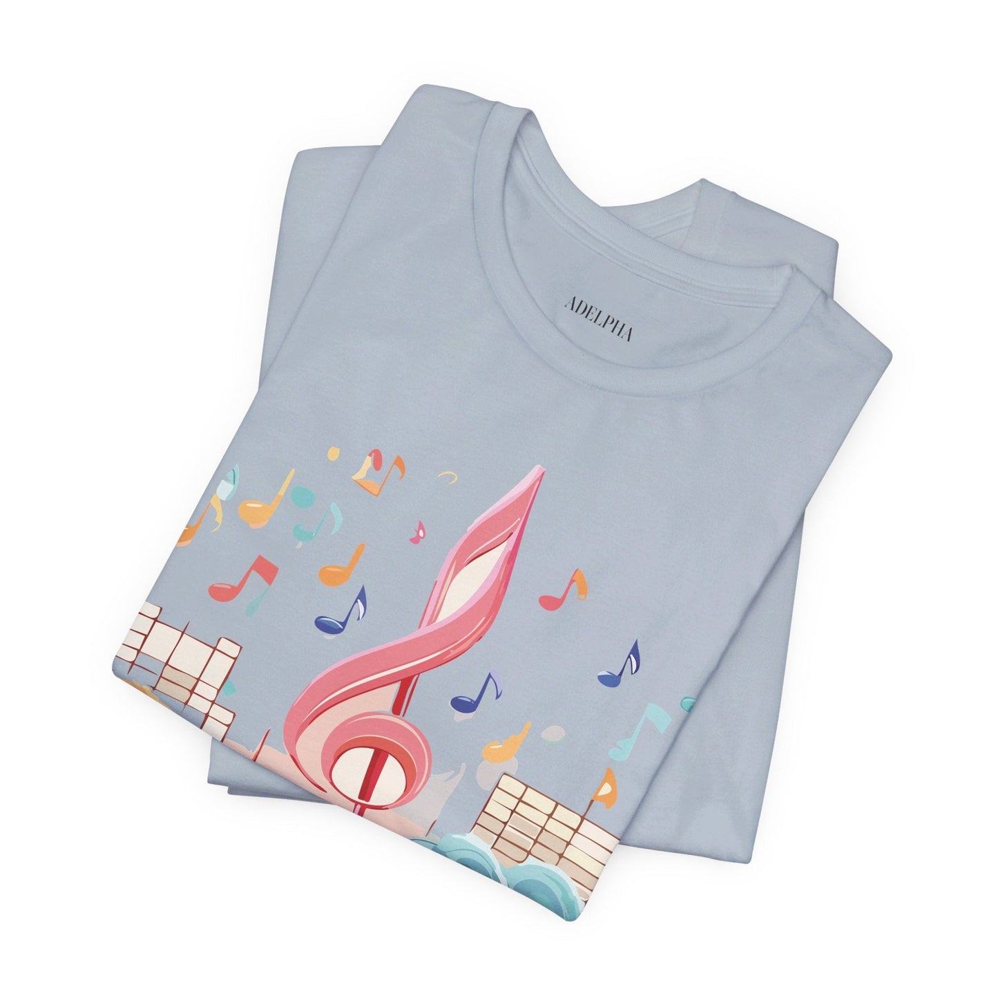 Music Graphic Unisex 100 Cotton Vintage Art with Musical Elements Tee 30