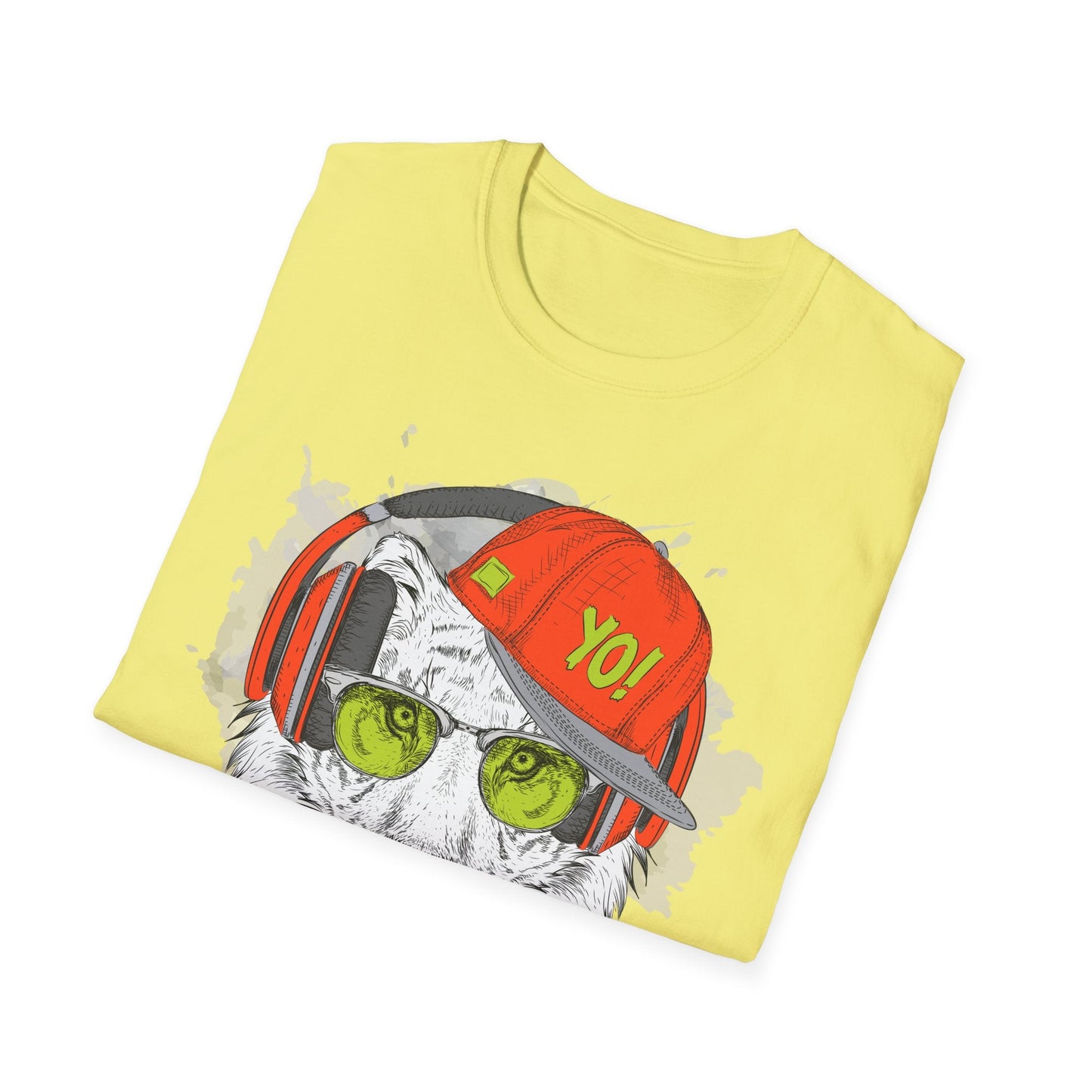 I Love Music Animals Shirt With Headphones Unisex Tee Gildan Softstyle 64000 Premium Comfort