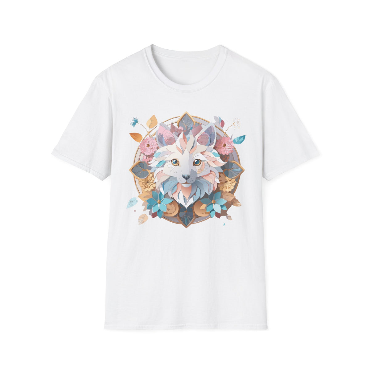 Floral Fox Mandala T-Shirt | Fox Face Tee, Boho Nature Animal Design