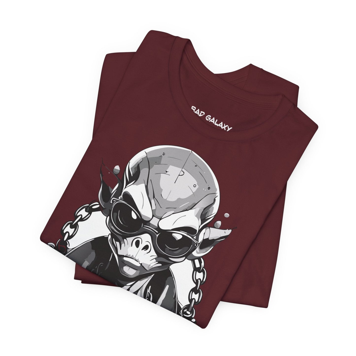 Graphic Cotton T Shirt Unisex Short Sleeve Alien Artwork By Bad Galaxy Premium Everyday Wear