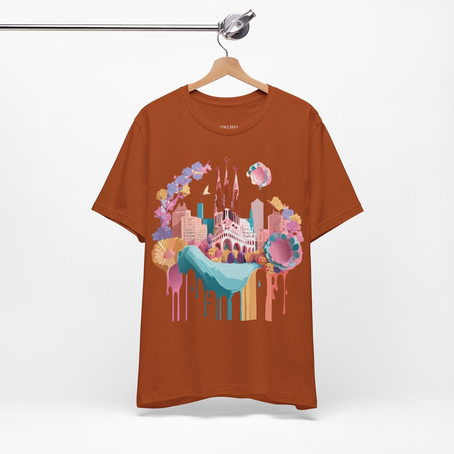 Tourist Shirt Barcelona Graphic Tee Unisex Vintage Style Adelpha Artwork Art Design Tee