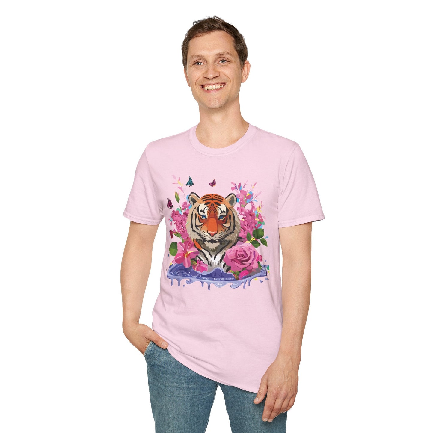 Tiger Shirt Unisex Gildan Softstyle Cotton Tee 100 Percent Ring Spun Comfort
