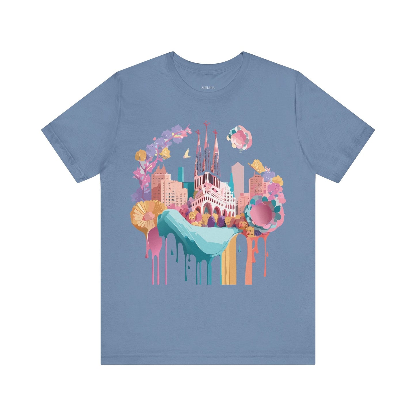 Tourist Shirt Barcelona Graphic Tee Unisex Vintage Style Adelpha Artwork Art Design Tee