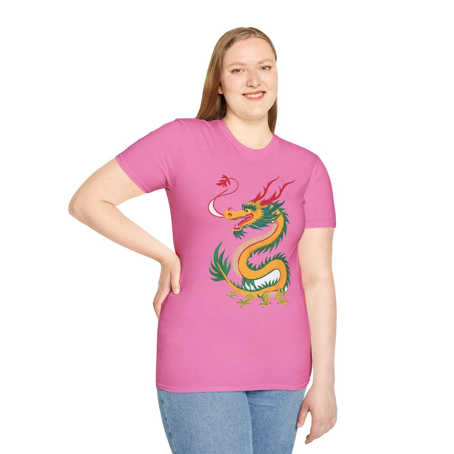 Dragon Graphic Unisex Cotton Softstyle Art Design Tee With Animals 7