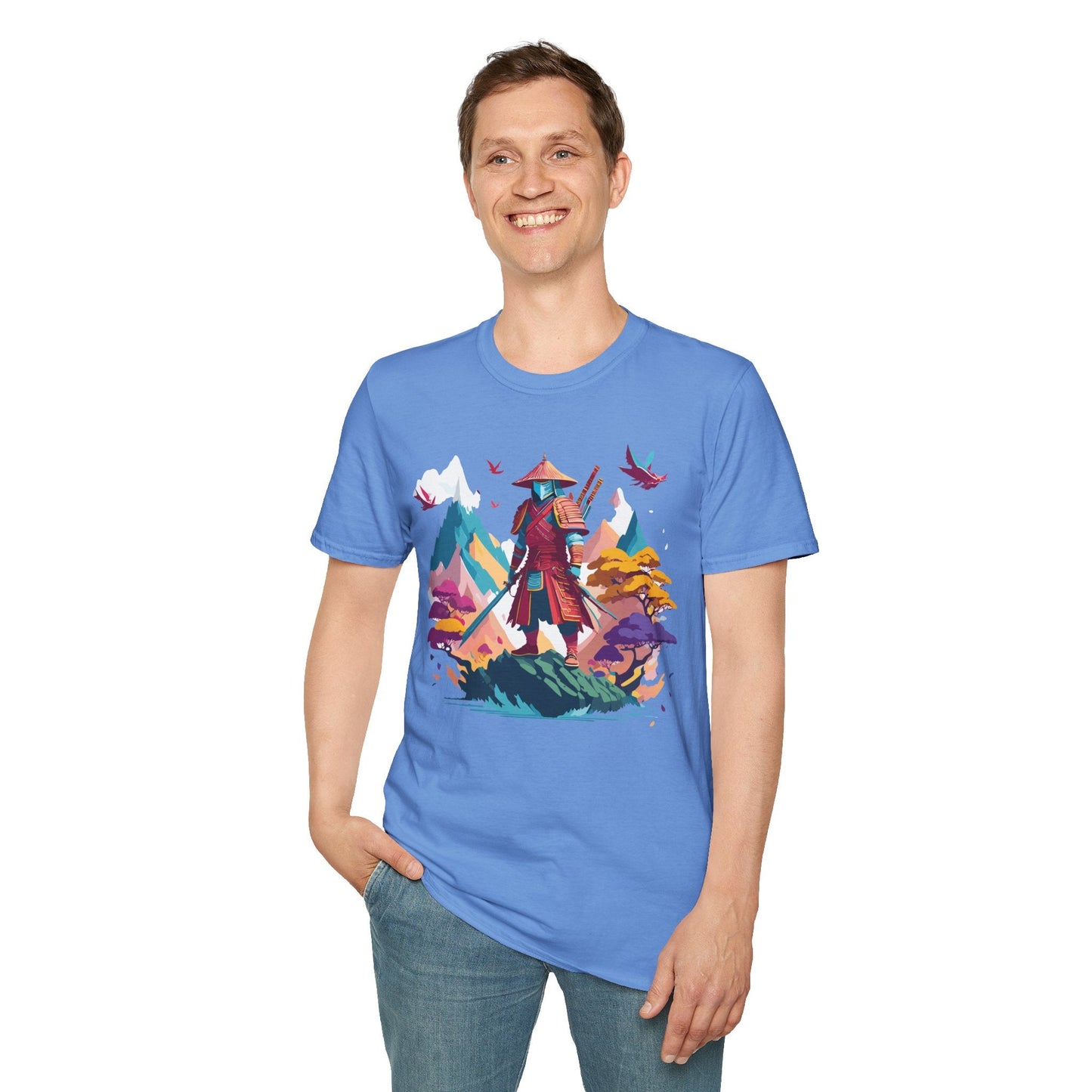 Samurai Shirt Unisex Samurai Tee Short Sleeve Gildan Softstyle 64000 100 Percent Ring Spun Cotton
