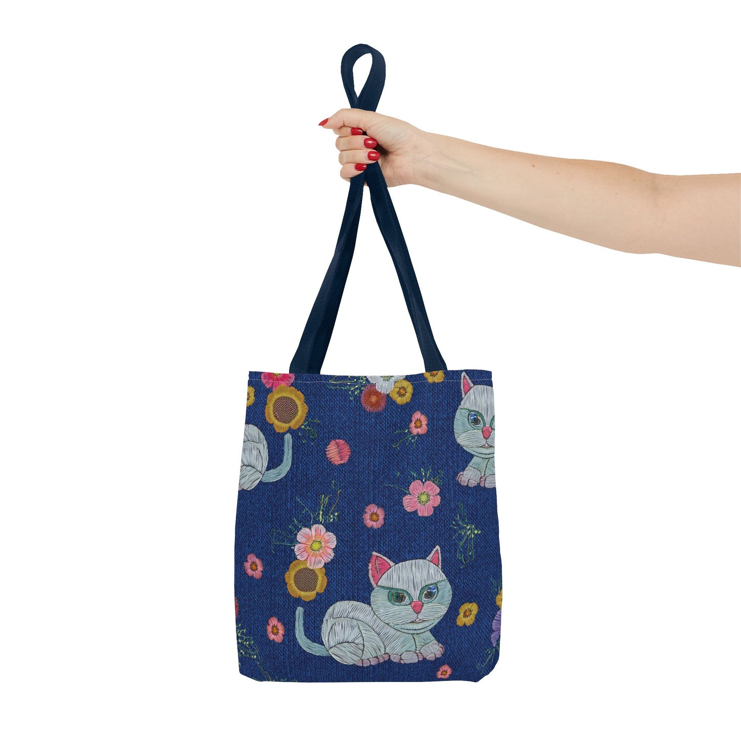 Denim Fabric Imitation Print Unisex Canvas Bag Poly Spun 3 Sizes Tote Bag 190-11