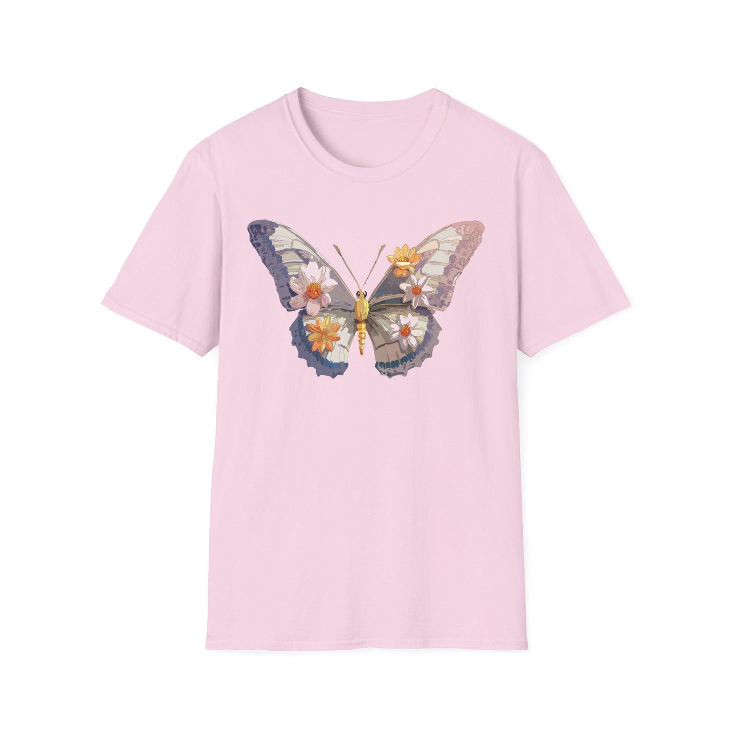 Butterfly Shirt Unisex Short Sleeve Tee Monarch Butterfly Design Gildan Softstyle 64000