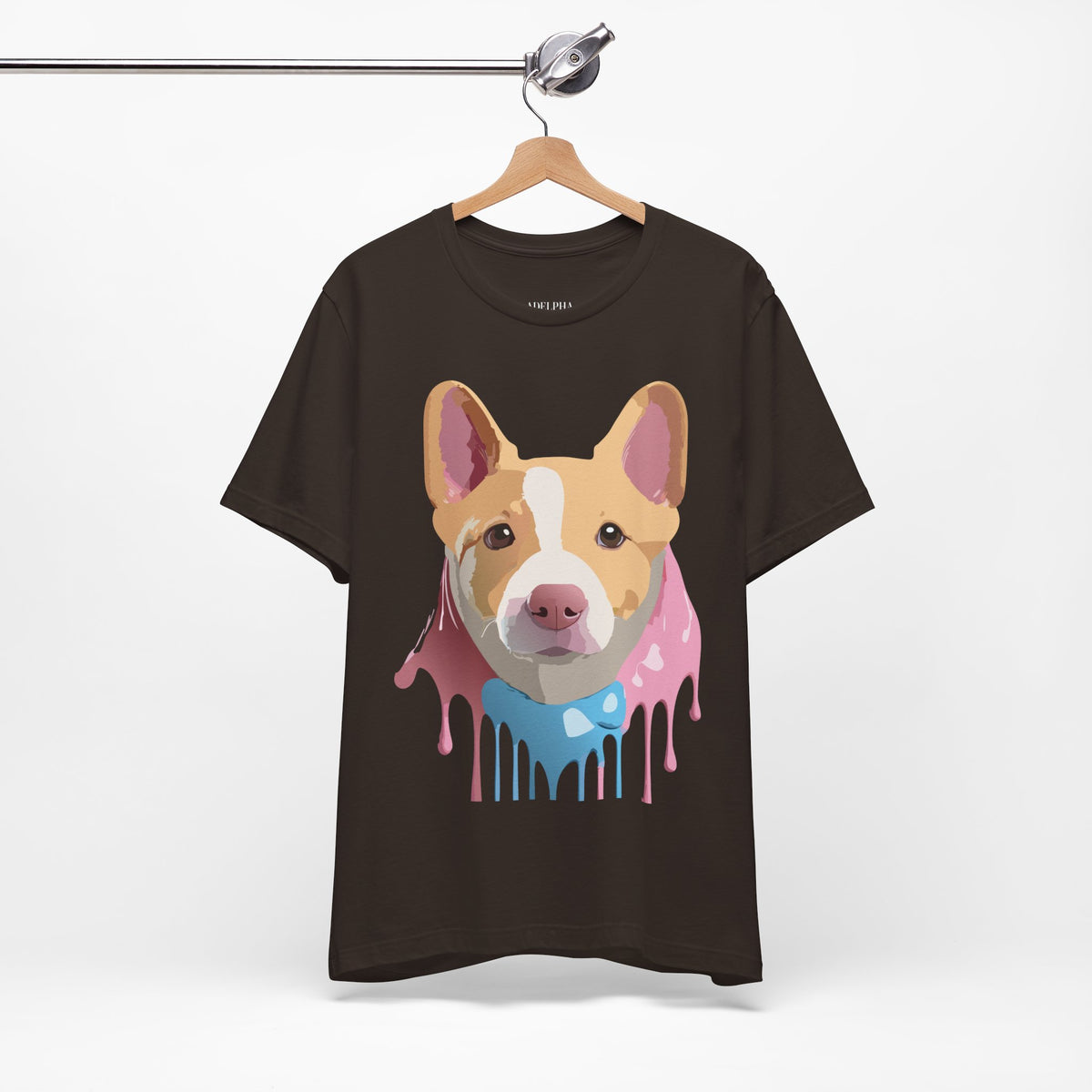 Dog Graphic Unisex Cotton Bella+Canvas Tee with Art Animal Design e119