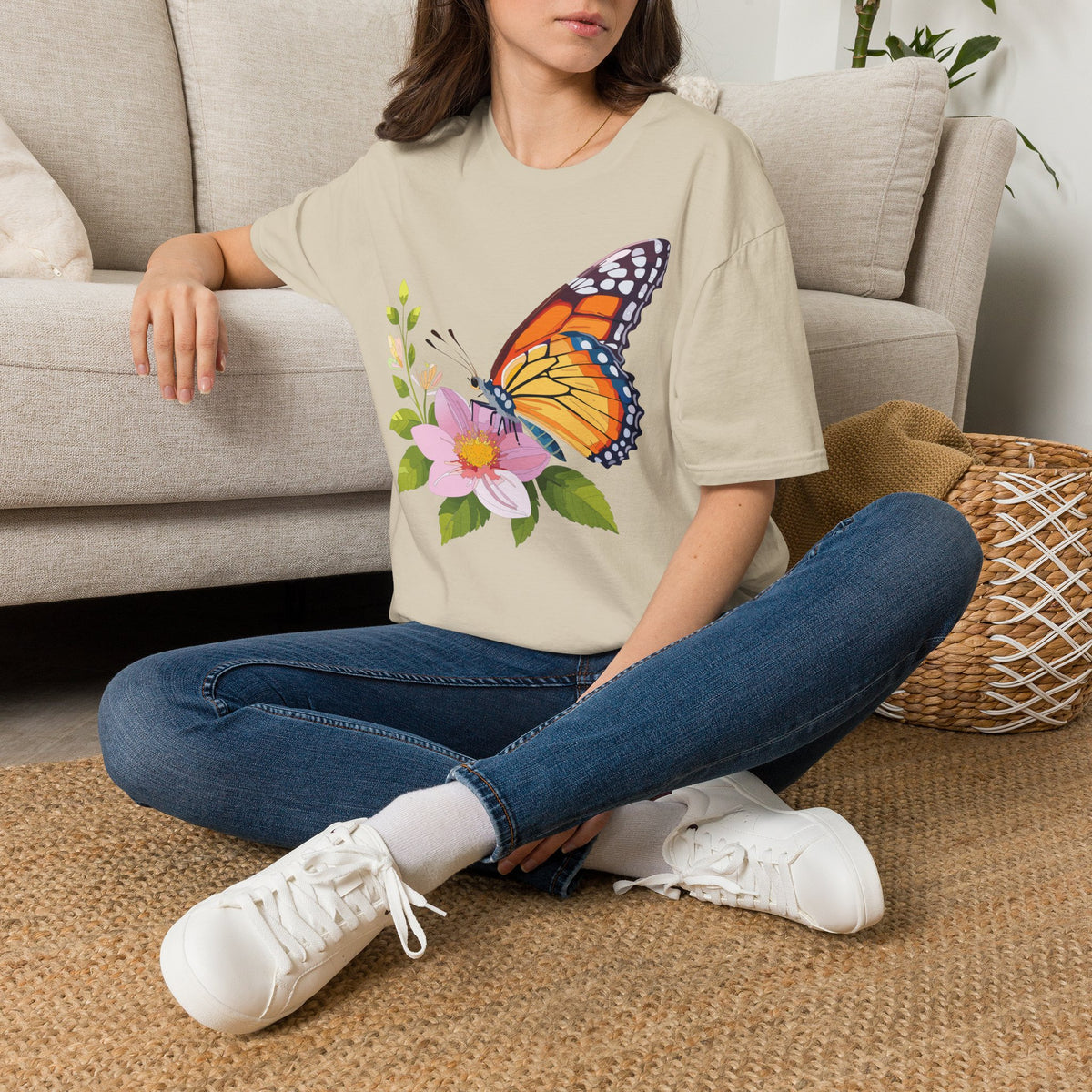 Butterfly and Wildflower Graphic Tee Unisex 100 Cotton Gildan T-Shirt