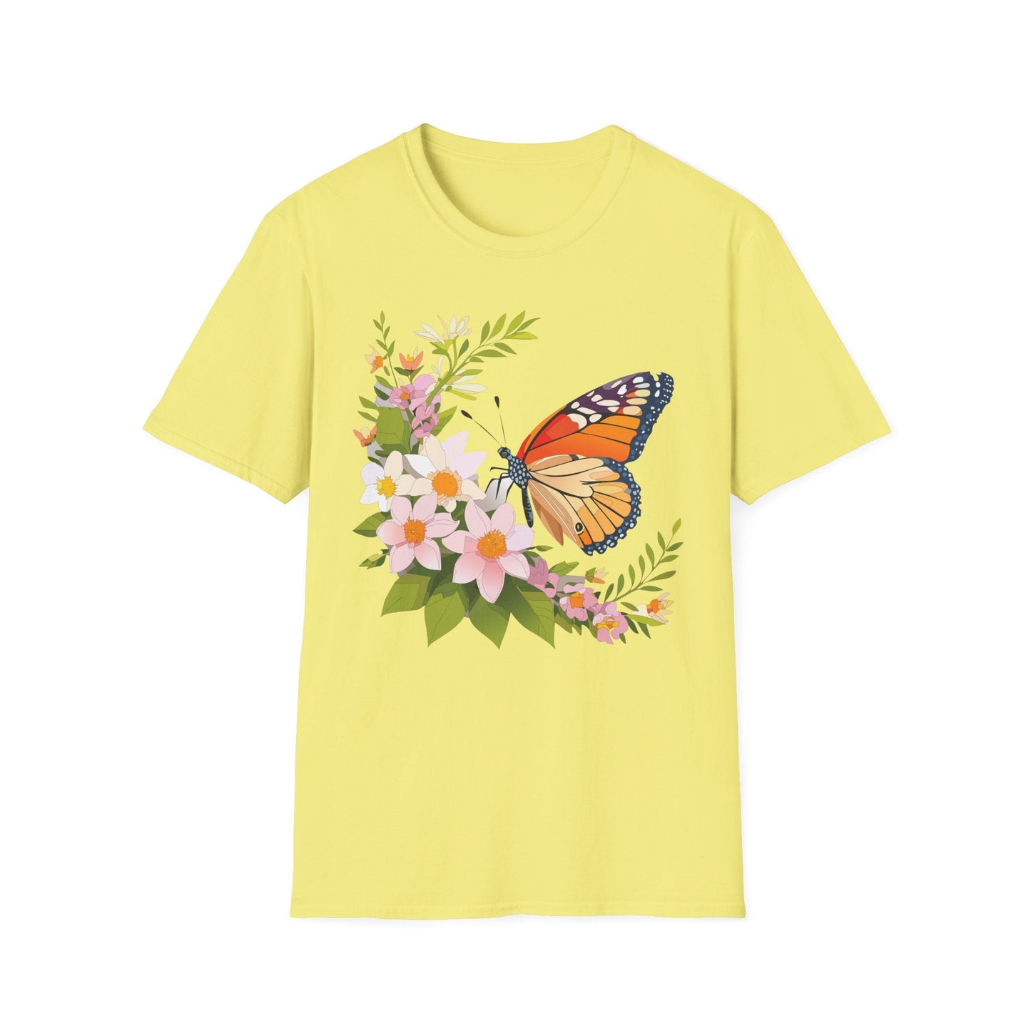 Monarch Butterfly T Shirt Unisex Softstyle Gildan 64000 100 Percent Cotton Tee Breathable