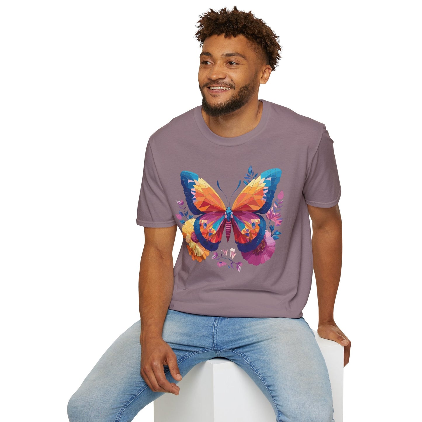 Butterfly Shirt Unisex Softstyle Short Sleeve Tee Monarch Butterfly 100 Percent Cotton