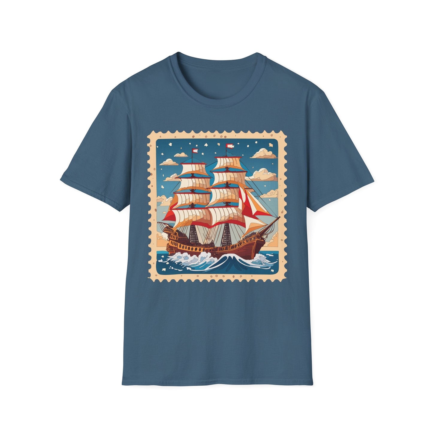 Ship T Shirt Unisex Frigate Vessel Tee Gildan Softstyle 64000 100 Percent Ring Spun Cotton