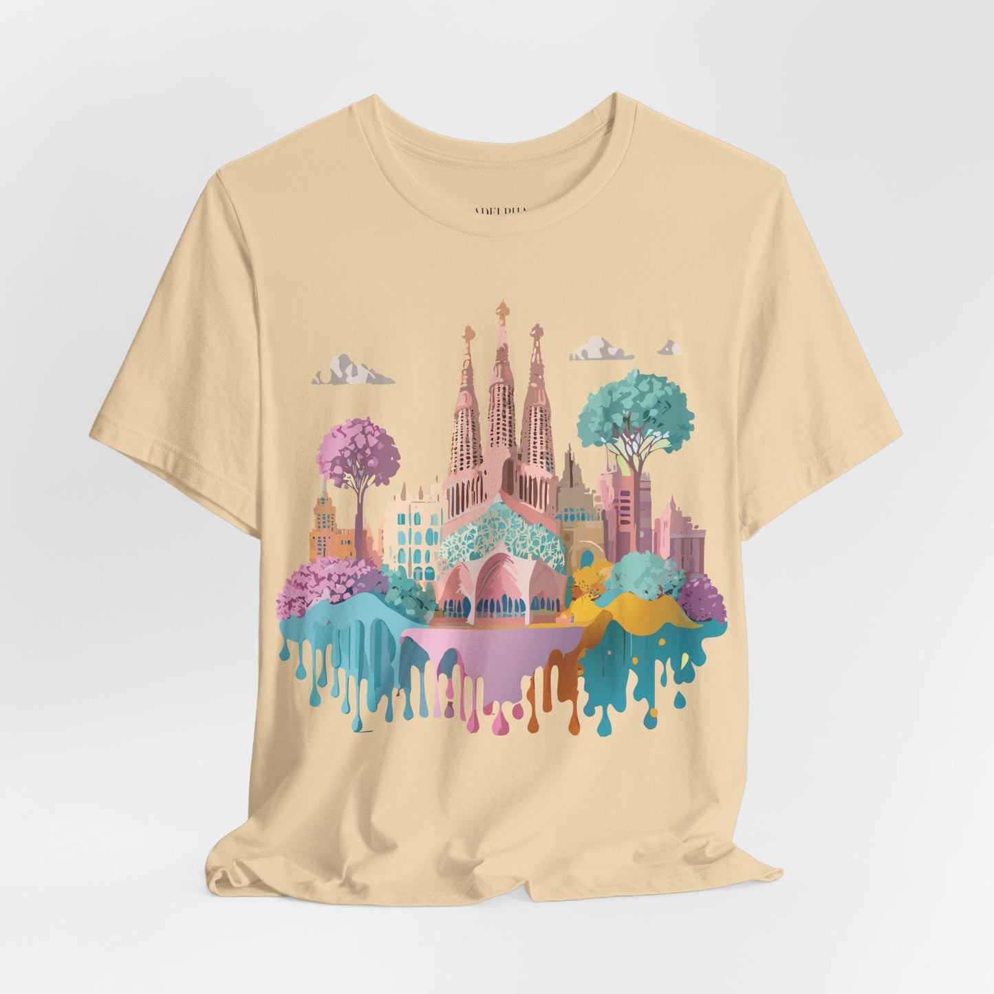 Unisex Graphic Tee With Original Vintage Inspired Artwork By Adelpha Barcelona Style