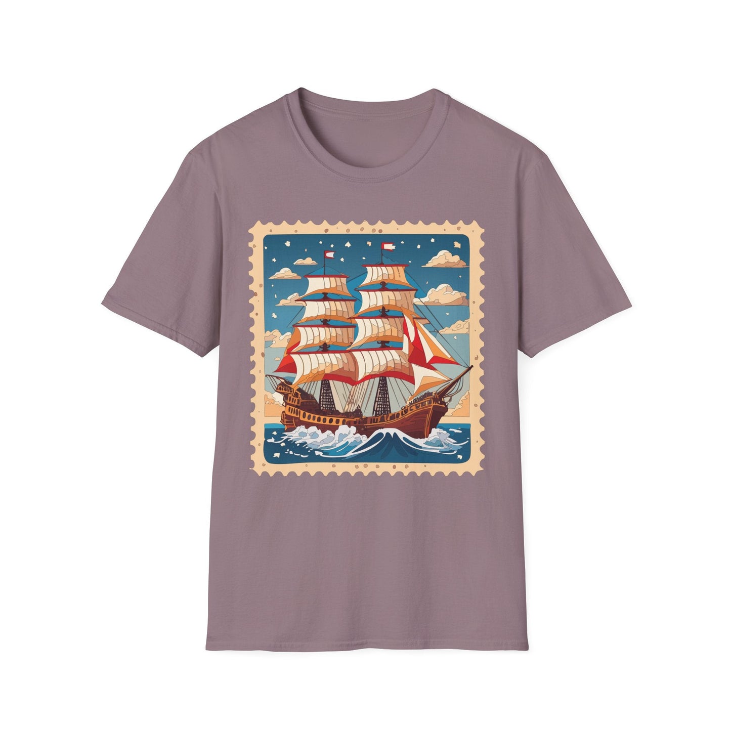 Ship T Shirt Unisex Frigate Vessel Tee Gildan Softstyle 64000 100 Percent Ring Spun Cotton