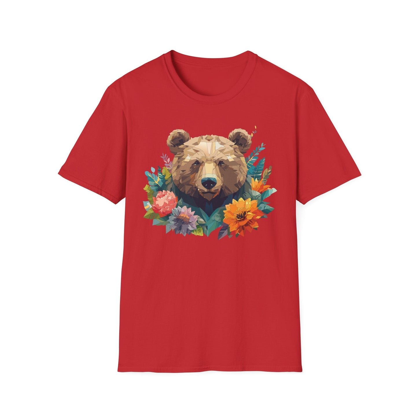Bear T Shirt Unisex Softstyle Tee 100 Percent Ring Spun Cotton Gildan 64000 Comfortable