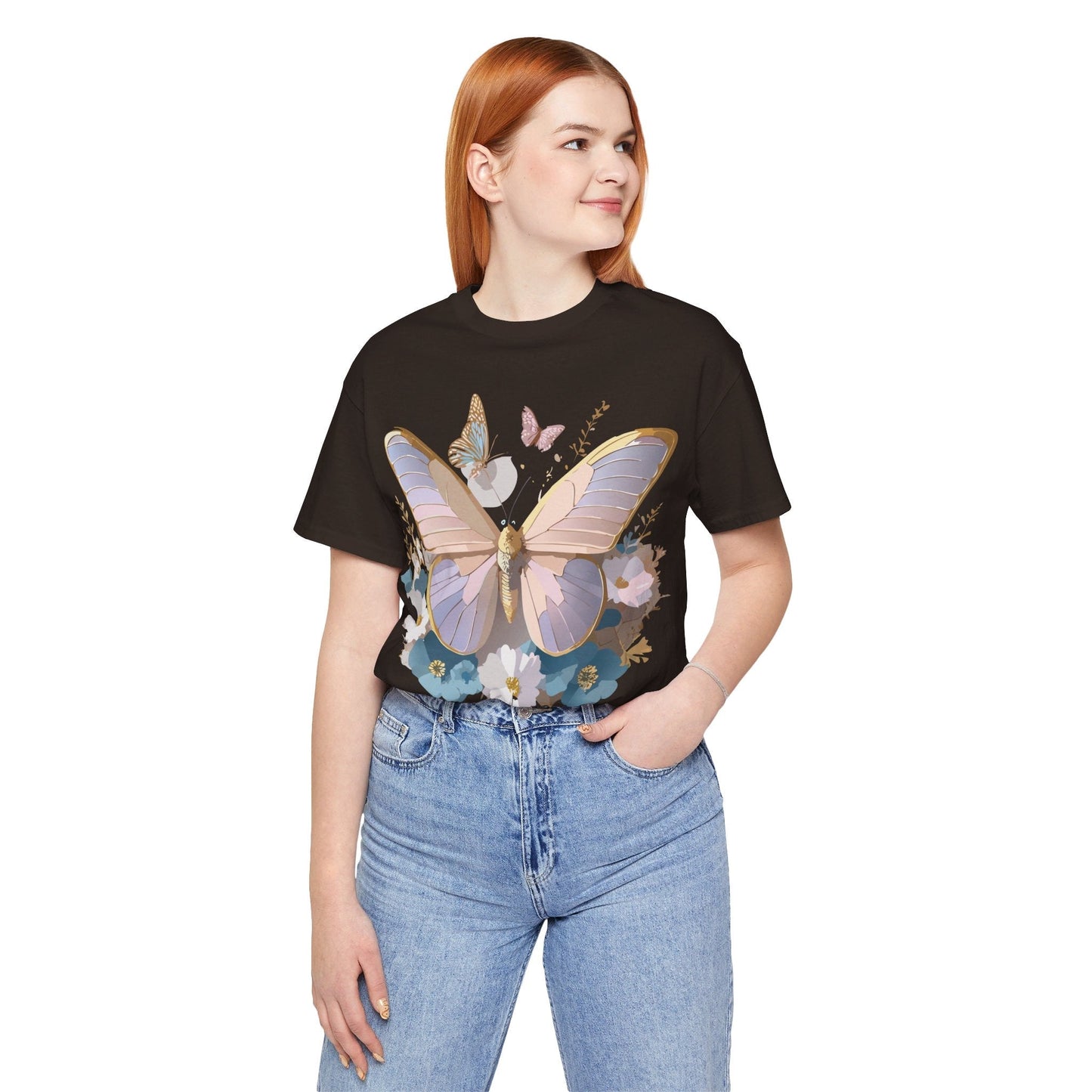 Butterfly Graphic Tee Unisex Short Sleeve Vintage Inspired Artwork Adelpha