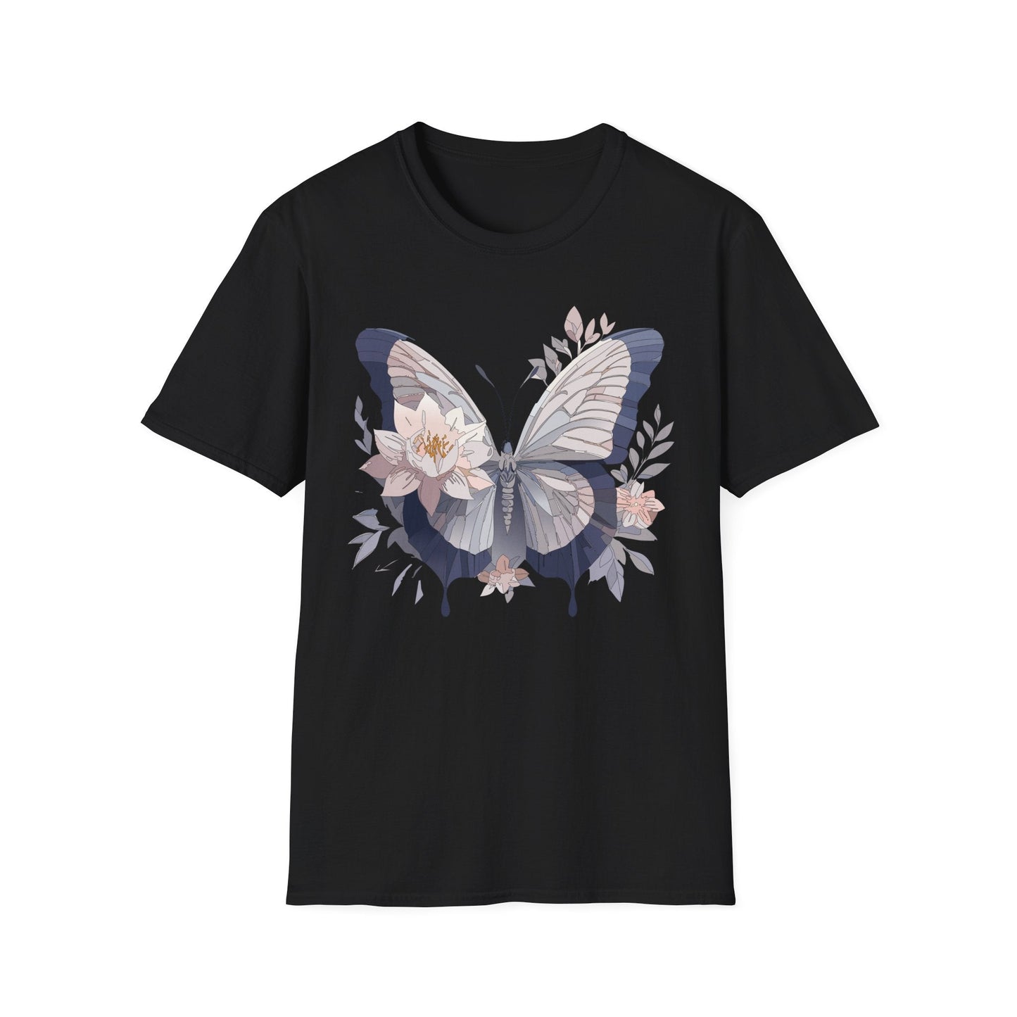 Butterfly T Shirt Unisex Monarch Print Softstyle Cotton Tee for Everyday Comfort