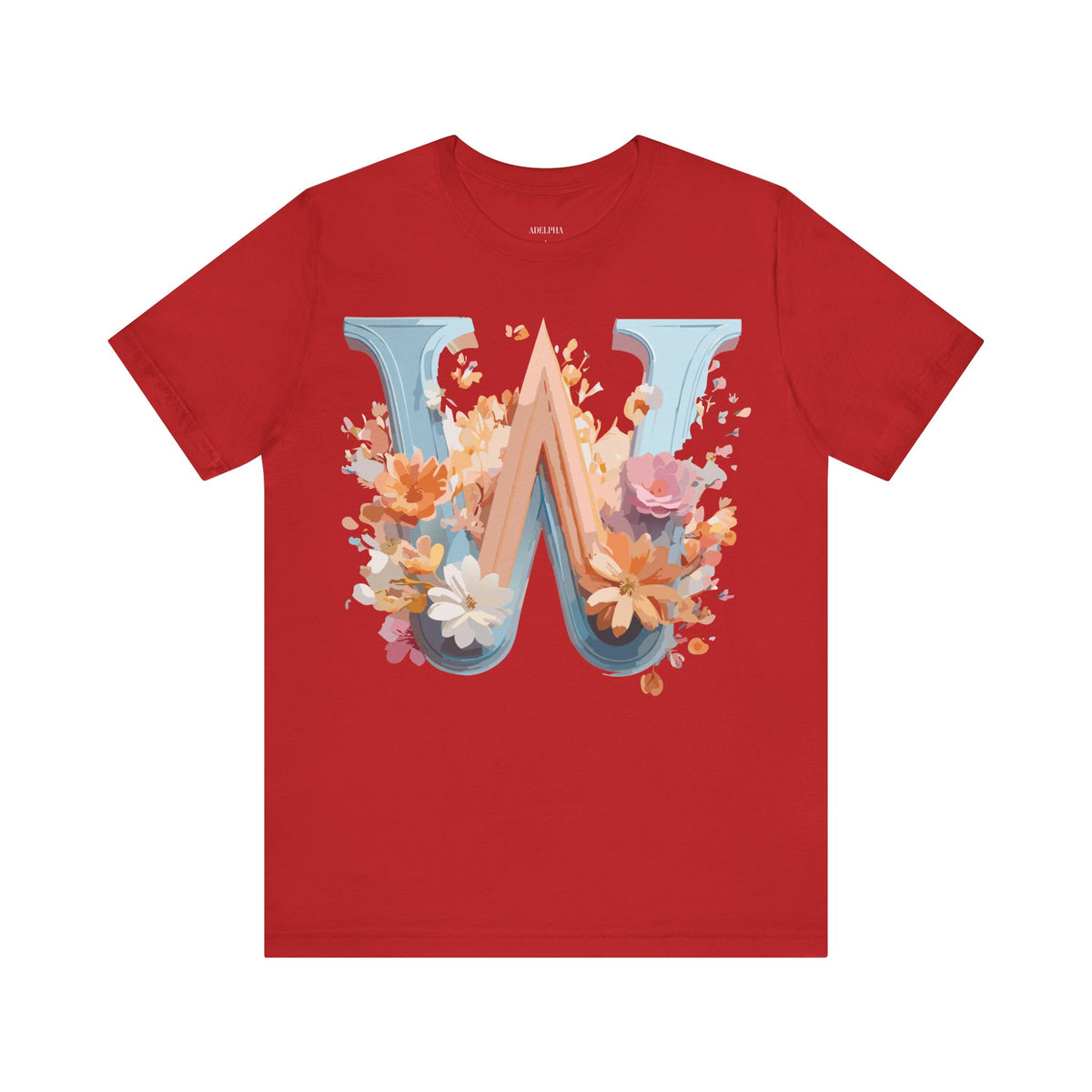 Letter W Graphic Unisex Cotton Bella+Canvas Tee with Art Letter Design