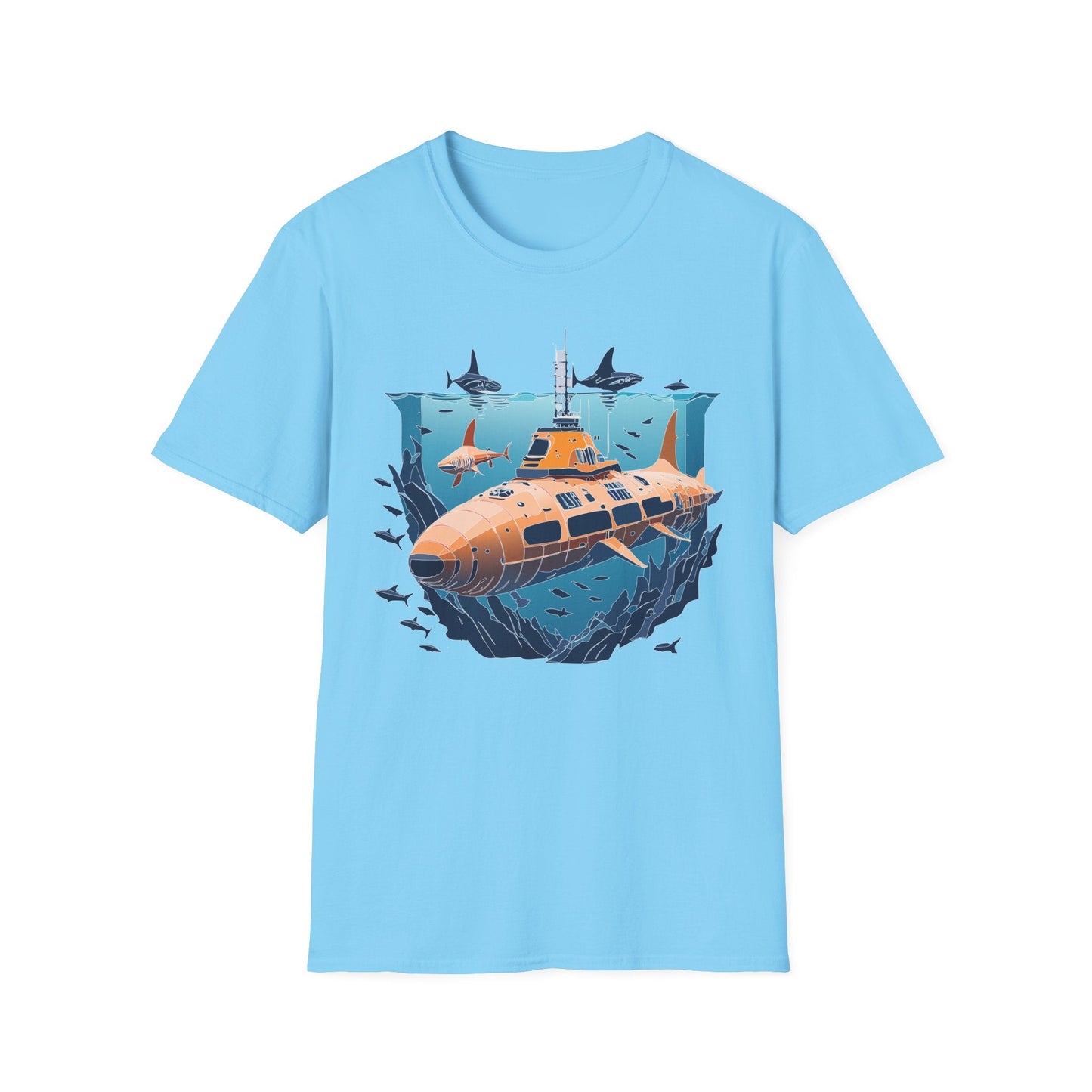 Ocean T Shirt Unisex Gildan Softstyle 64000 Ocean Theme Tee 100 Percent Cotton Fabric