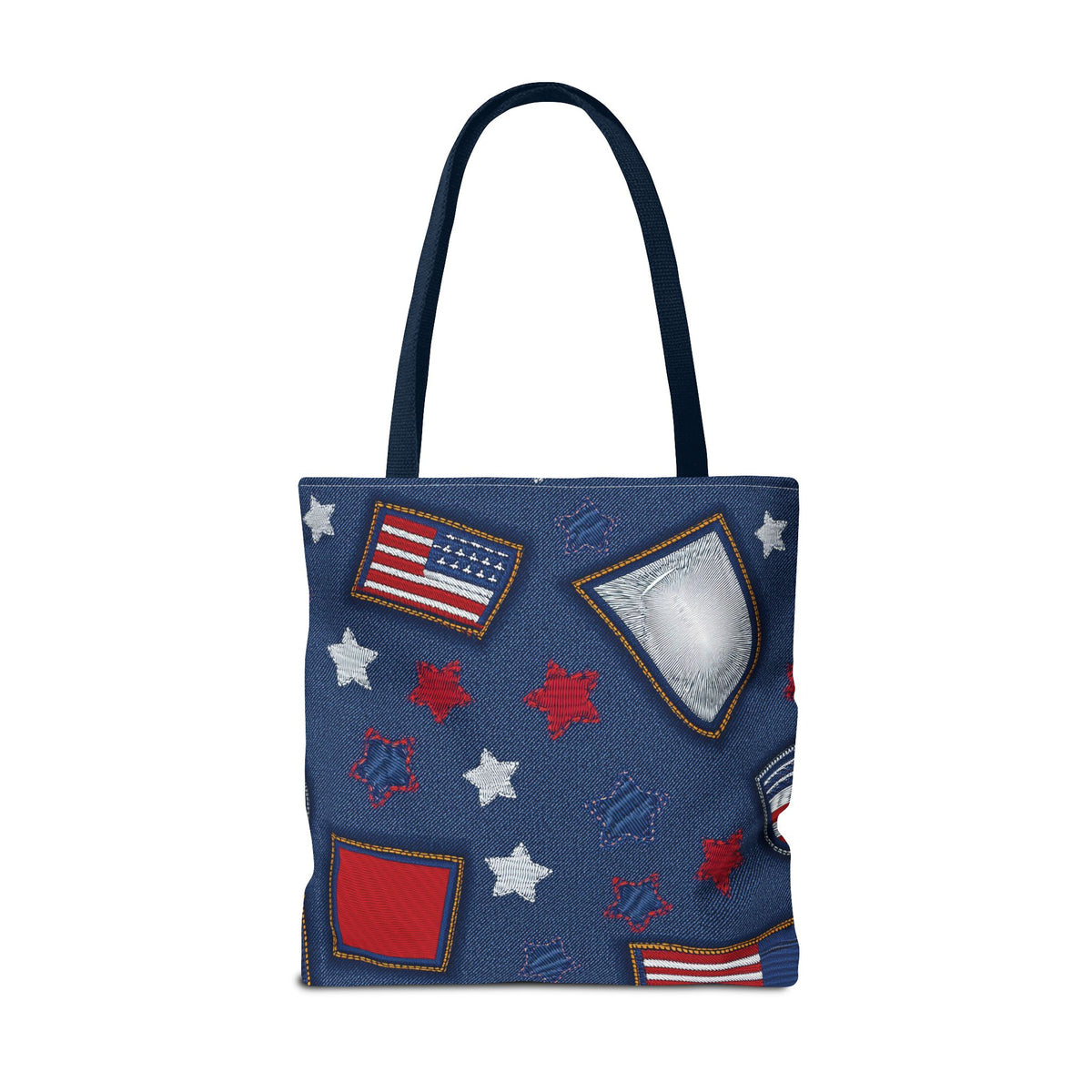 4th of July Graphic Denim Fabric Imitation Print Unisex Canvas Bag Poly Spun 3 Sizes Tote Bag 200-8