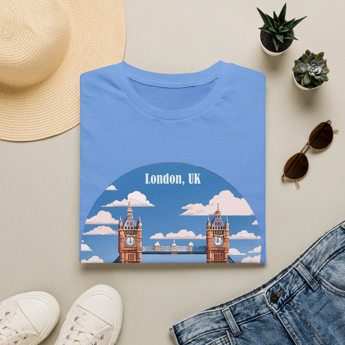 London Tower Bridge Illustration T-Shirt | London, UK skyline tee