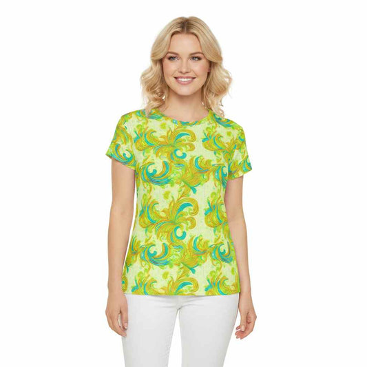 Women Poly Span T-Shirt with Floral Print