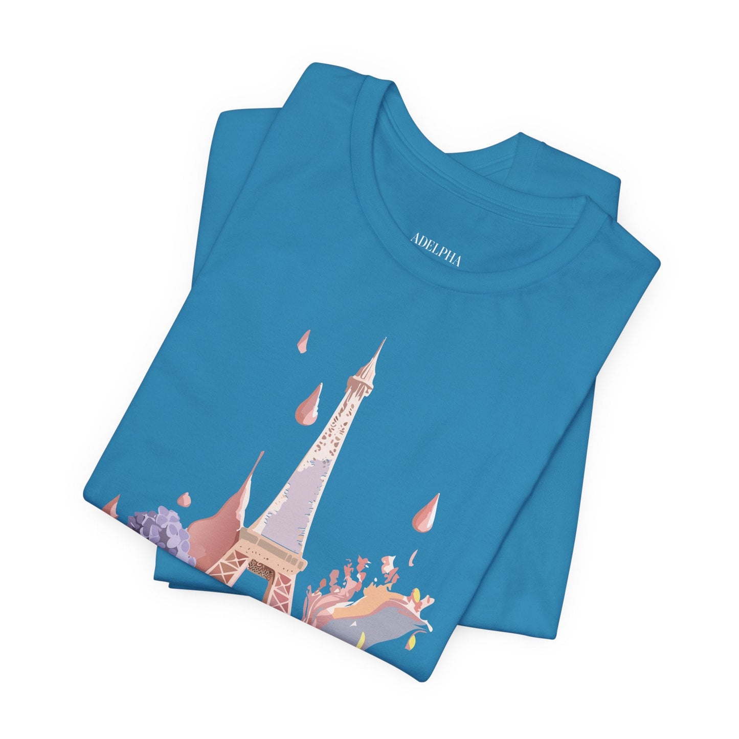Paris Graphic Tee Unisex Short Sleeve Shirt With Vintage Inspired Adelpha Artwork