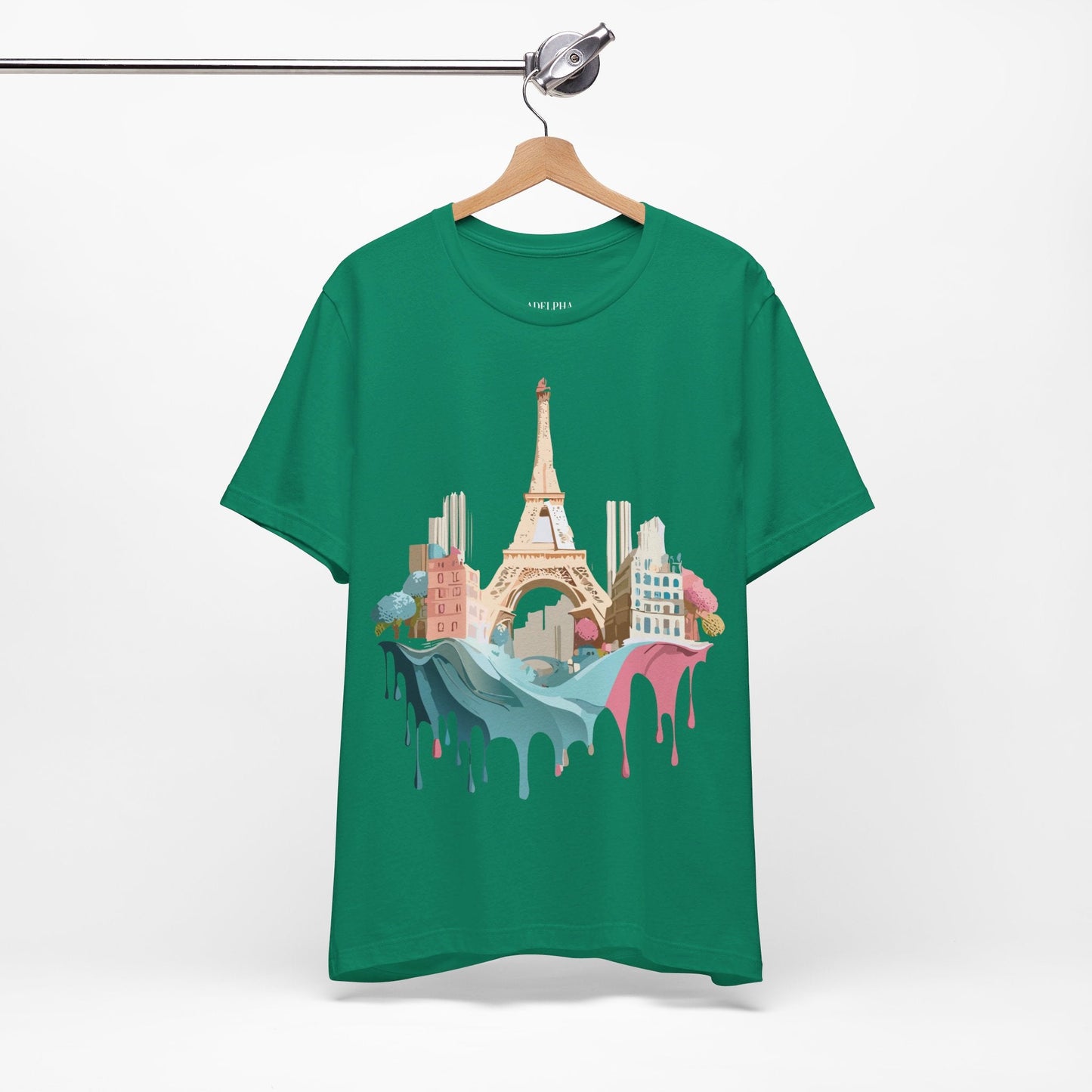 Paris Tourist Shirt Graphic Tee Unisex Jersey Short Sleeve Art Design By Adelpha Vintage Inspired